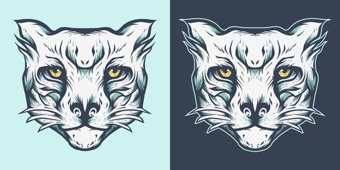 Tiger Head Mascot Logo Illustration