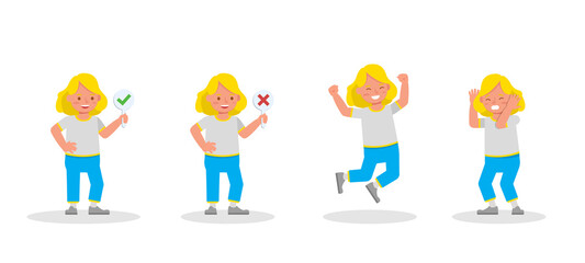 Fototapeta premium Kid character vector design presentation in various action.