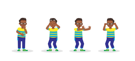 Fototapeta premium Kid character vector design presentation in various action.