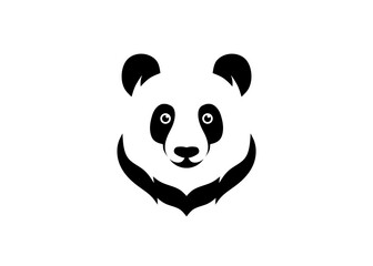 simple and creative of head panda logo design illustration