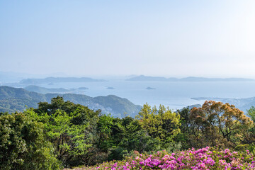 稲佐山公園展望所から南方を望む景観