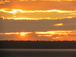 sunset in Alaska, sky on fire