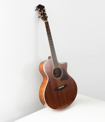 Fototapeta premium acoustic guitar on white background