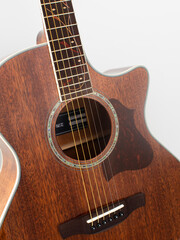 Obraz premium acoustic guitar on white background