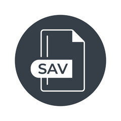 SAV File Format Icon. SAV extension filled icon.