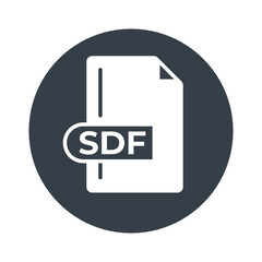SDF File Format Icon. SDF extension filled icon.