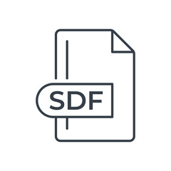 SDF File Format Icon. SDF extension line icon.