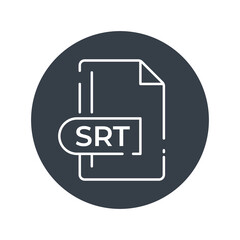 SRT File Format Icon. SRT extension filled icon.