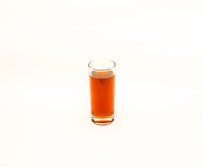 Delicious freshly squeezed fruit juice isolated against a white background 