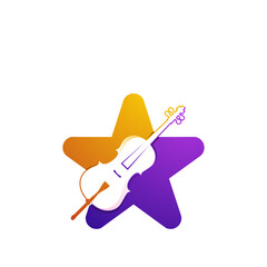 Biola and star logo design template