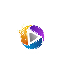 Digital media logo design template