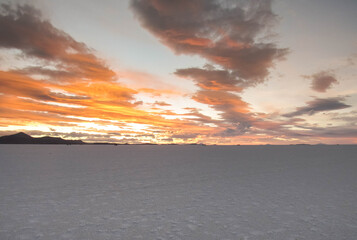 Sunset at the Salar de Uyuni