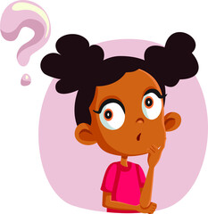 Cute Girl Asking Questions Vector Character