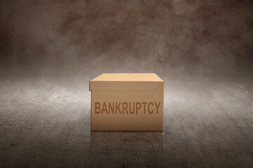 Box with bankruptcy text