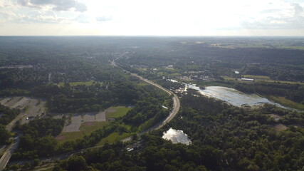 Aerial Outdoor Landscape in Canada during summer time