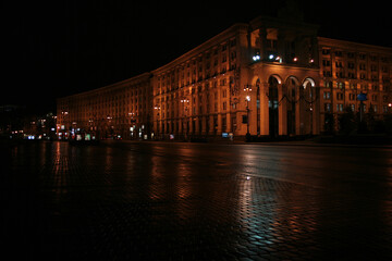 Square in the night city