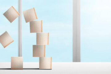 Falling stack wooden cube