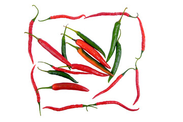 Fresh red and green chili