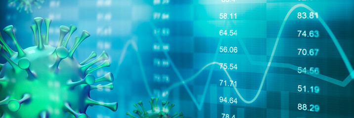 concept - graphics and statistics about the covid 19