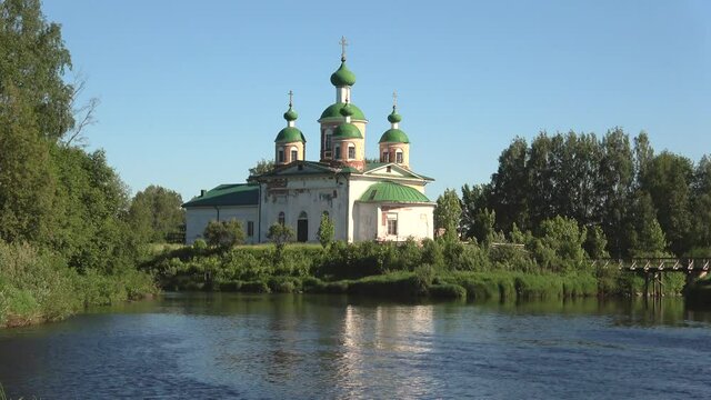 View of the old Smolensk Cathedral on a Sunny June day. Olonets, Russia
