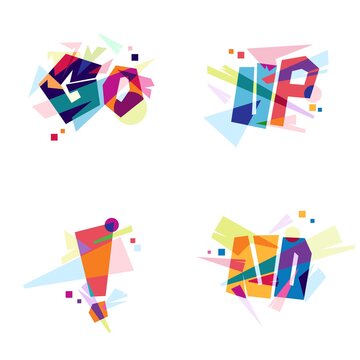 tag line pop art vector collection