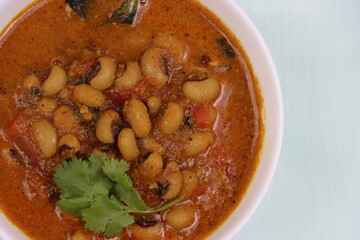 Chawli ki subji or Cowpea masala or Black eyed beans curry in Indian style