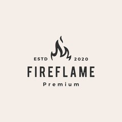 fire flame hipster vintage logo vector icon illustration