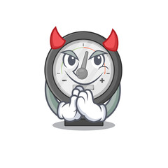 Pressure gauge clothed as devil cartoon character design on Halloween night
