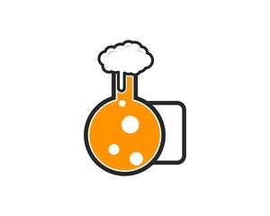 Bottle laboratory with beer inside