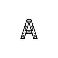 Initial a mandala vector design template illustration