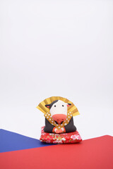 福助の粘土人形　年賀状2021　丑年　年賀状素材