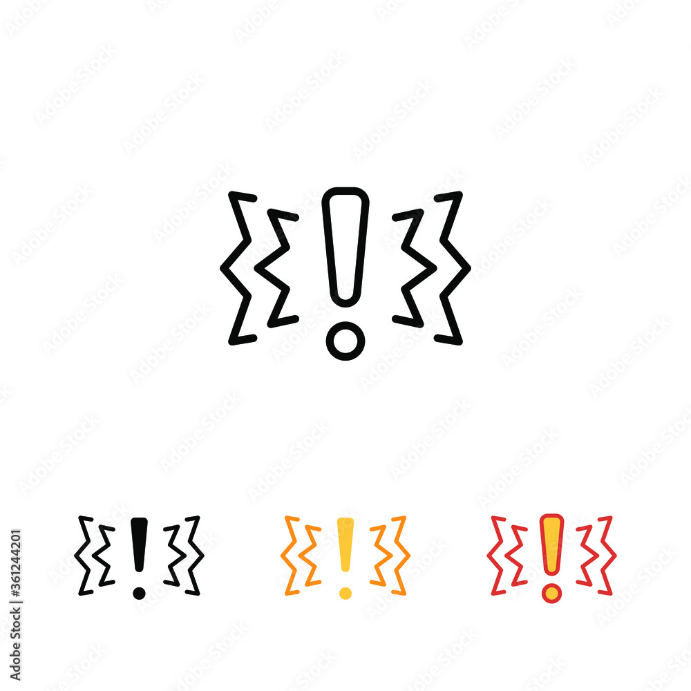 Poster exclamation mark signal for warning symbol. hazard cautions, error notification. alert, error, warni