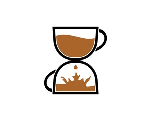 Hour glass with coffee inside