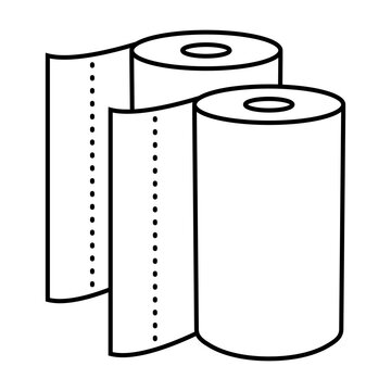 Disposable paper towel line art icon for apps and websites
