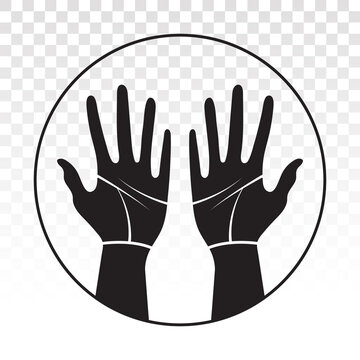 Palmist / palmistry with two human hands flat icon fo apps or websites