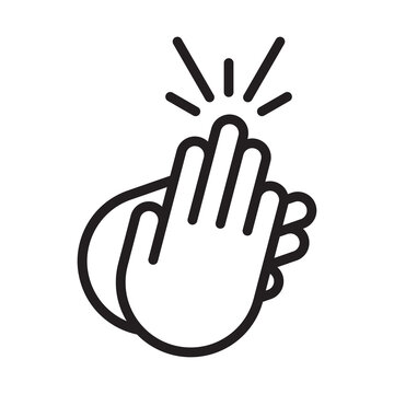 applause / audience clapping hands line art icon for apps or website