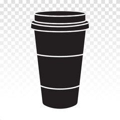 Disposable coffee paper cup flat icon for apps and websites