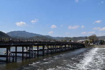Obraz na płótnie Canvas The view of Arashiyama in Spring