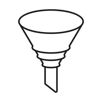 chemical filter funnel line art icon for apps and websites