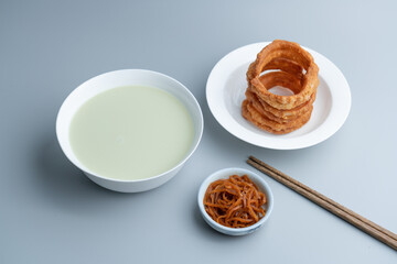 Traditional food jiaoquan in old Beijing of China. Old Beijing specialty food jiaoquan. Old Beijing special delicacy bean juice. Old Beijing special delicacy douzhi