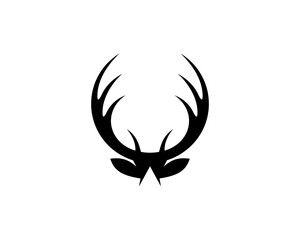 Deer head with antler silhouette