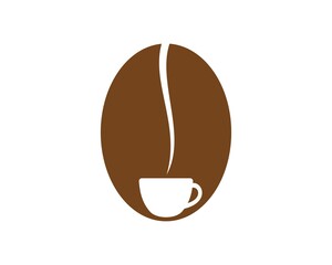 Coffee bean with coffee cup inside