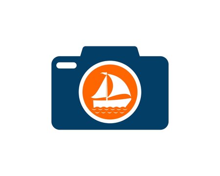 Camera photograph with ship travel inside the lens