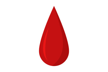 One blood drop isolated on white vector icon.