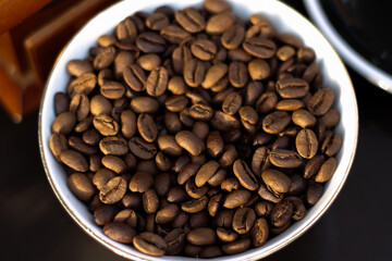 Raw Coffee Bean In Decoration