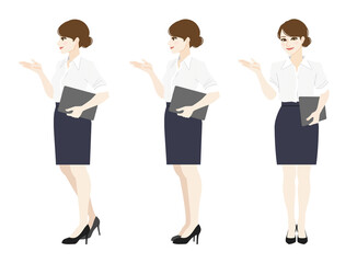 Fototapeta na wymiar Full body illustration of a business woman.