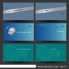 Globe, global & world theme card template: Vector business card template set