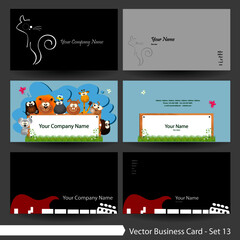 Animal theme elements for cards and wallpaper: Vector illustration: Business card template set