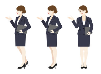 Full body illustration of a business woman.
