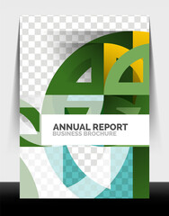 Business flyer annual report, circle and triangle shapes modern design